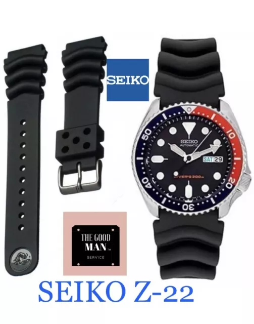 Genuine Seiko Z22 Pulseira De Relógio Diver SKX007 SKX009 22mm Borracha Ondulada