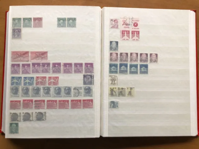 USA: kleines Lot Heftchenmarken, gestempelt (Versand der Briefmarken)