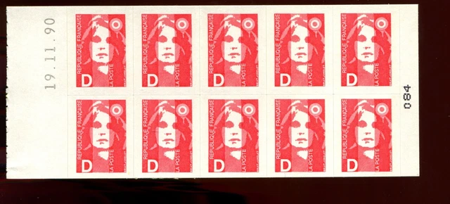 TIMBRE VARIETES : BRIAT : TVP Rouge N° Yvert : CARNET 2874-C6b B28E EUR