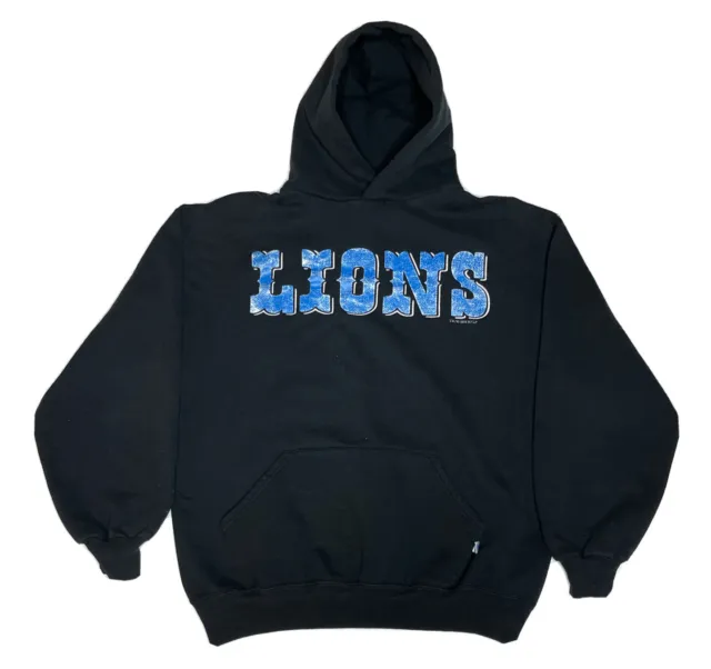 Vintage 1993 Detroit Lions Russell Athletic Hoodie Sweatshirt Size Large