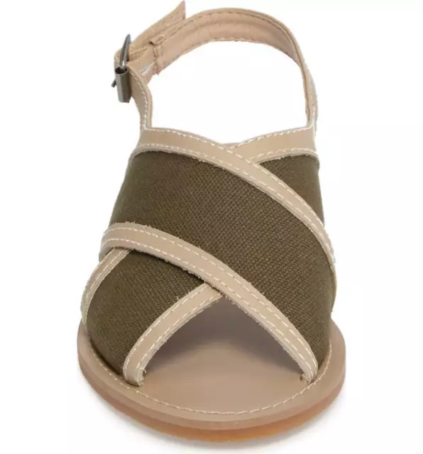 Kelsi Dagger Hinsdale Wheat/Olive Ankle Strap Buckle Open Toe Leather Sandal 2