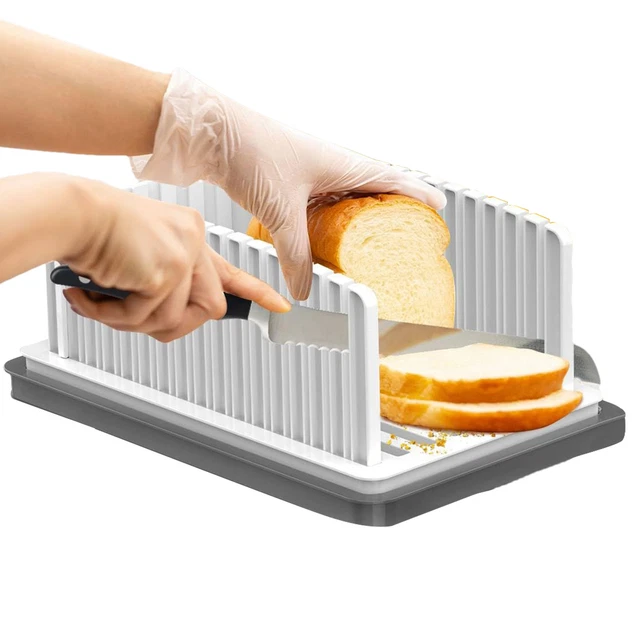 ADJUSTABLE FOLDABLE BREAD Slicer Perfect Even Sliced Homemade Bread