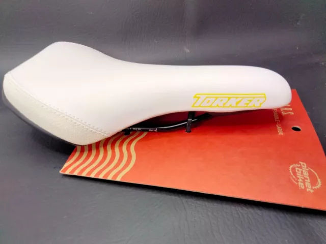 Old school style custom Torker Style Bmx Seat Single Railed New White Large