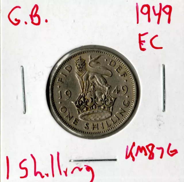 Coin Great Britain 1 Shilling 1949 KM876, English Crest