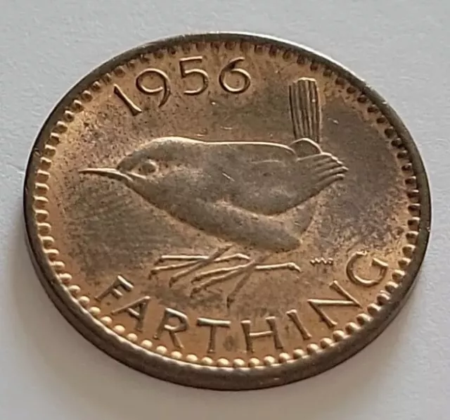 1956 Great Britain Queen Elizabeth II 1/4d Farthing Coin