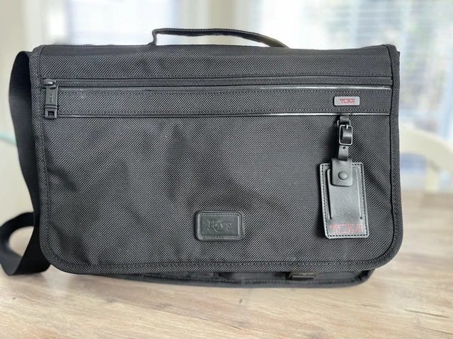 TUMI Alpha Ballistic Nylon Expandable Messenger Laptop Bag Briefcase Black