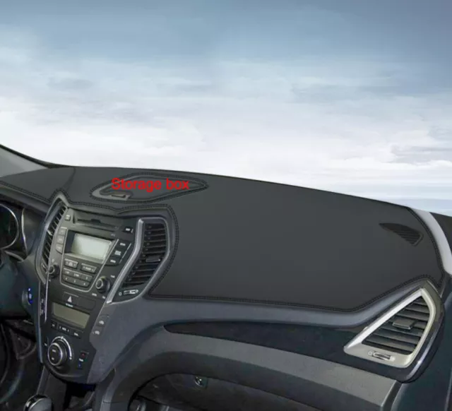 Leather Car Dashboard Cover Dash Pretector Mat For Hyundai Santa Fe 2013-2019