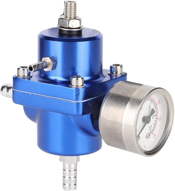 KEENSO 0-140 PSI Universal Fuel Pressure Regulator Adjustable Gauge ...