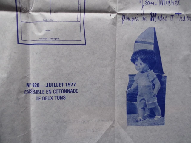 Patron De Couture Modes Et Travaux - Poupée Jean Michel - Février 1970 - Vintage