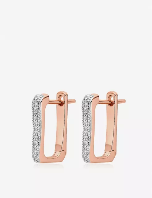 Monica Vinader Alta Capture Huggie 18ct gold-vermeil and diamond earrings