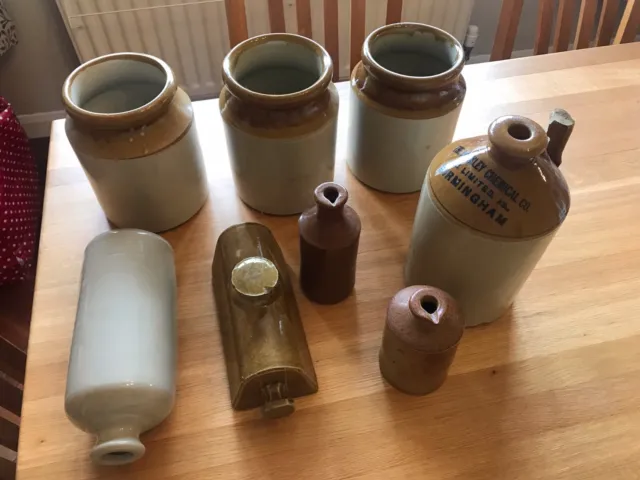 Stoneware jars, pots & hot water bottles - job lot