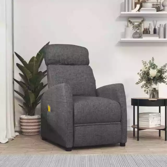 vidaXL Massage Chair Dark Grey Fabric