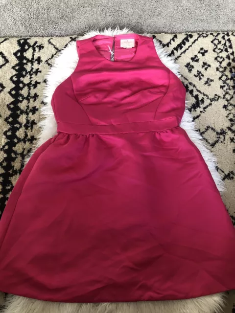 Kate Spade NY Open Back Bow Mini Hot Pink Cocktail Dress Size 12. Zip Broke. D9