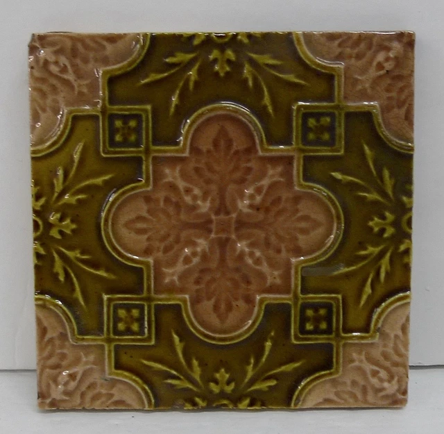 Antique Decorated Victorian Tile