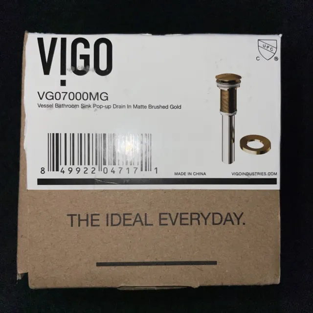 Fregadero de baño Vigo VG07000MG desagüe emergente oro cepillado mate