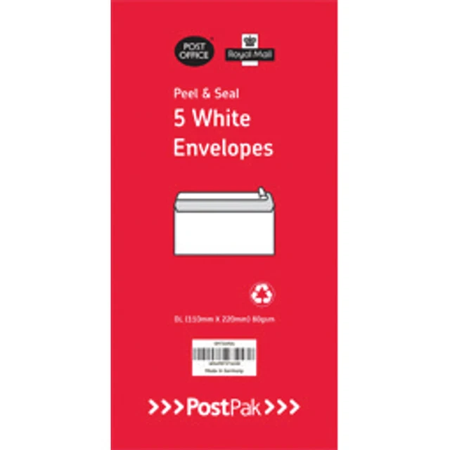 Buste Dl Peel & Seal bianco confezione da 5 POF27433