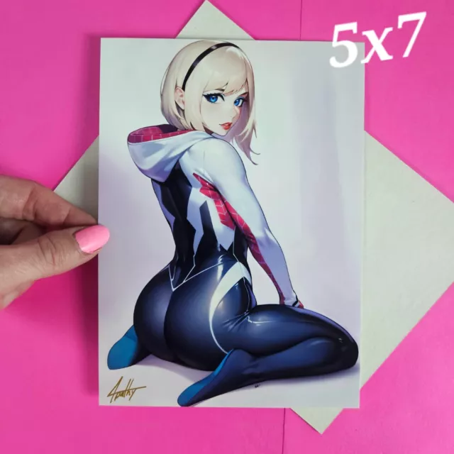 Spider-Gwen Art Print by Artist of Apathy. Gwen Stacy Art. Ships Flat and Safe.