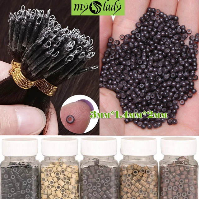 NANO RING HAIR Extensions Beads Nano Tip Silicone Mini Micro Loop Rings