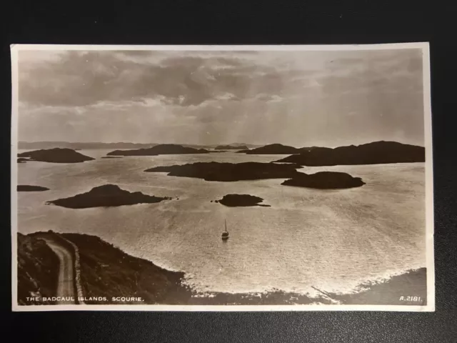 J.B. White Postcard A.2181 - The Badcaul Islands, Scourie - Postmark illegible