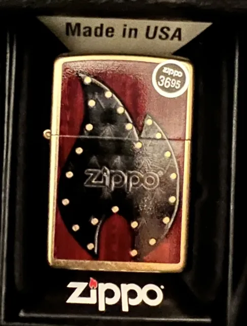 Zippo 28832 Gold dust Iconic Zippo Black Flame