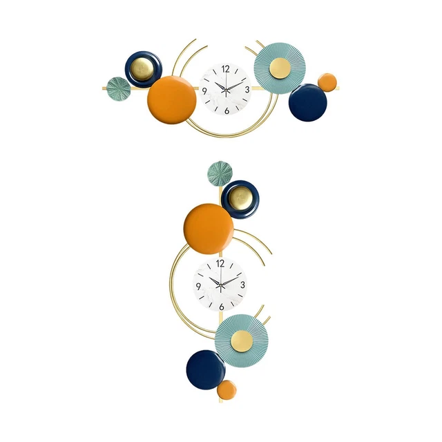 Horloge Murale en Métal Art Design Mouvement Silencieux Montre Murale Moderne