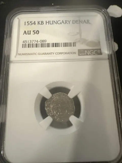 1554 Hungary Silver Madonna Denar NGC AU 50 Hungarian Medieval Renaissance Era