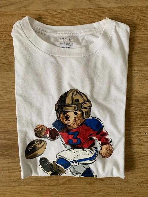 Tee shirt polo ralph lauren 14 16 ans blanc motif nounours