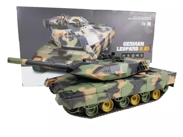 RC Panzer BB Feuer HENG LANG 1/24 Leopard Tiger Radio Steuerung V5 IR Sound Modell