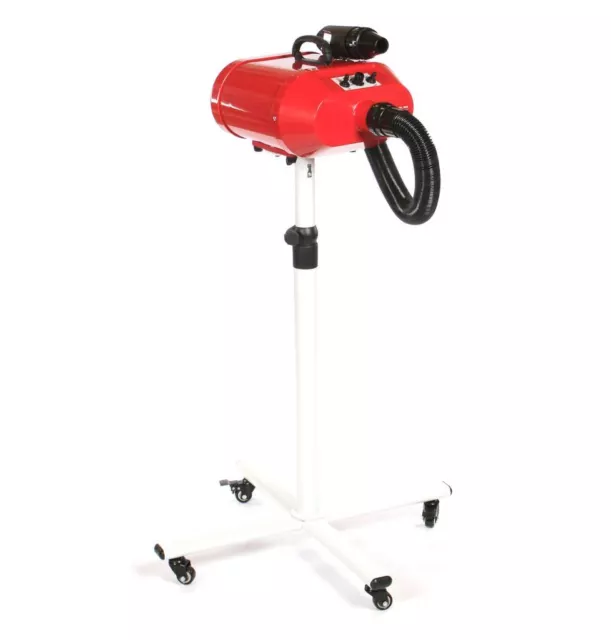 Pedigroom double motor dog grooming mobile dryer on stand blaster heater red