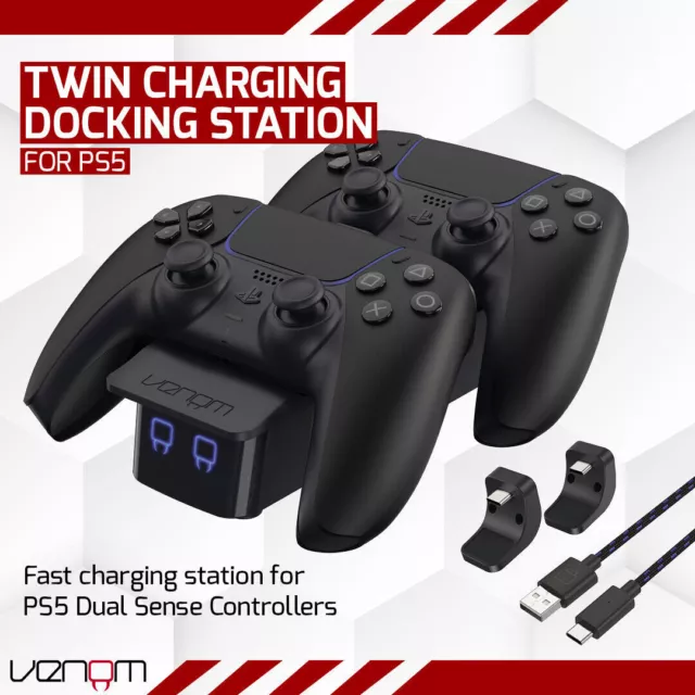 Chargeur de manette Venom PS5 - Station de charge Twin Dock - Noir (PS5)