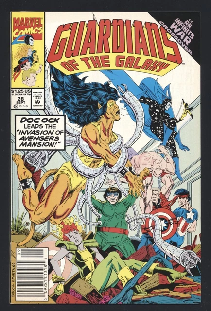 Guardians of the Galaxy #28 VF/NM 1992 Marvel NEWSSTAND Infinity War Comic Book