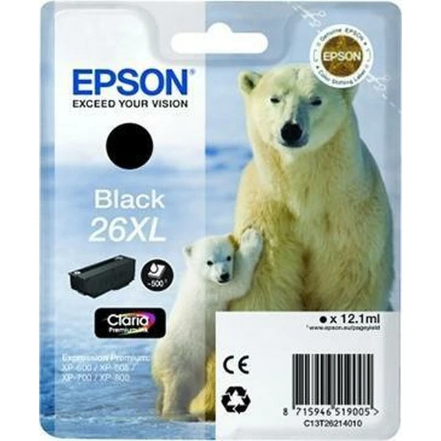 Druckerpatrone Original Tintenpatrone Epson 26XL Schwarz
