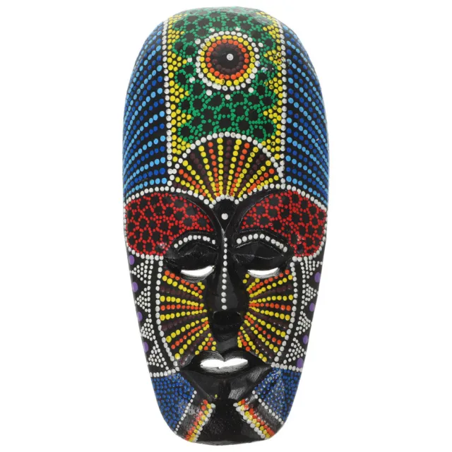 Adorno tribal, máscara de madera, tallado decorativo, adorno,