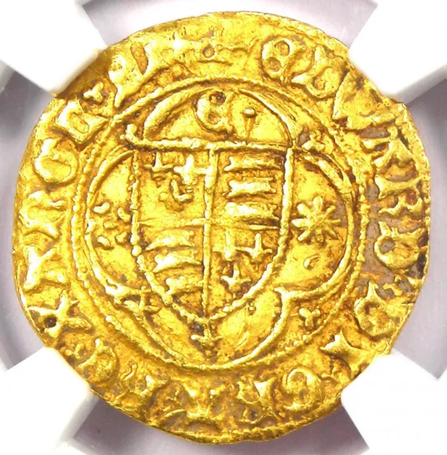 1466-69 Britain England Gold Edward IV 1/4 Ryal Coin 1/4R - Certified NGC AU