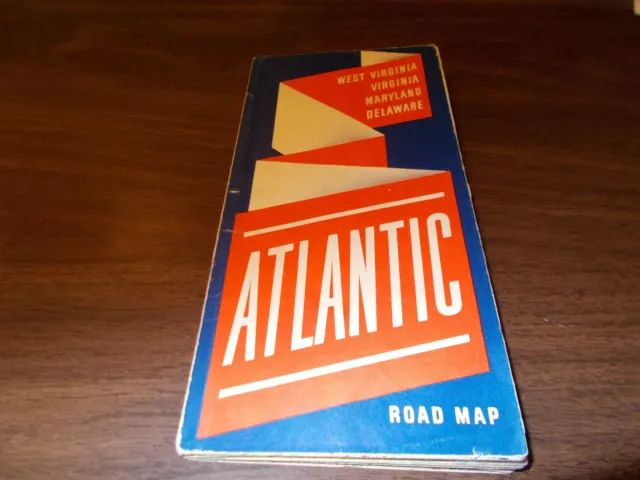 1948 Atlantic West Virginia/Virginia/Maryland/Delaware  Vintage Road Map