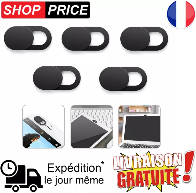 LOT 5 Cache webcam caméra protection anti-espion smartphone ordinateur portable