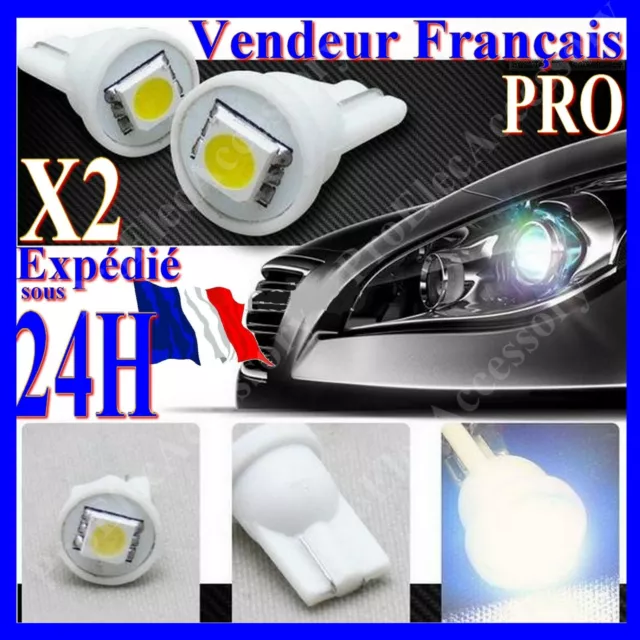 2 AMPOULES A 1 LED T10 SMD LAMPE VEILLEUSE BLANC XENON W5W plafonnier position
