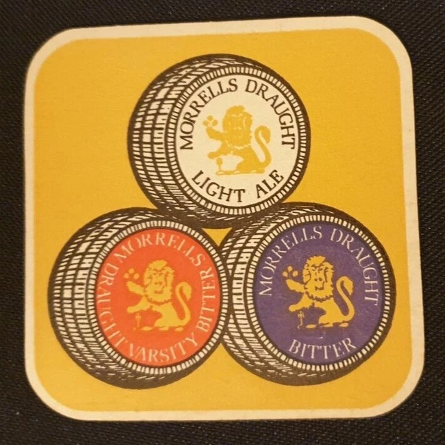 VINTAGE 1980er BIERMATTE ~ MORRELLS BRAUEREI OXFORD ~ LEICHT AL / VARSITY / BITTER