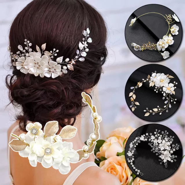 Crystal Tiara Bridal Wedding Pearl Pageants Hair Crown Bride Headband Rhinestone