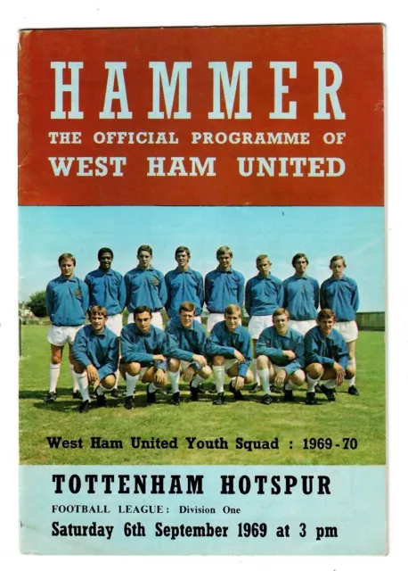 West Ham United v Tottenham Hotspur - 1969-70 First Division  Football Programme