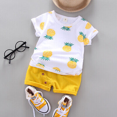 NUOVO Bambino Baby Bambini Ragazzi Vestiti Abiti Set Neonato Boy Summer T-shirt + SHOR