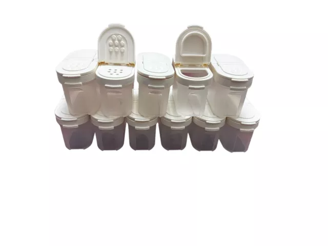TUPPERWARE Spice Containers Small White Modular Mates Original Set Of 12