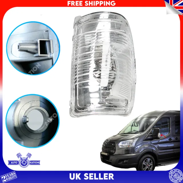 Door Wing Mirror Indicator Lens Clear Right Driver Side For Ford Transit Mk8