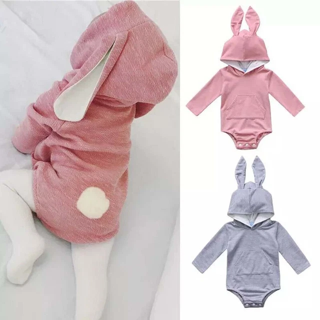 Neonato Baby Boys Girls Long Sleeve Outfits Hooded Romper Jumpsuit Clothes