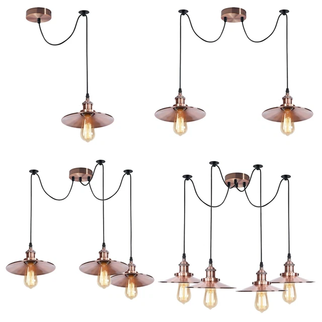 Vintage Anhänger Deckenlampe Schirm Industrie Kronleuchter Licht Retro Spinnenlampe