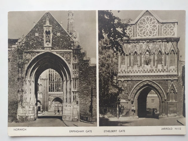 Erpingham Gate und Ethelbert Gate Norwich Norfolk Bild Postkarte