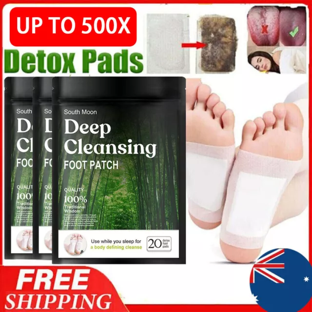 50-500X Detox Foot Patches Natural Plant Toxins Removal Deep Cleansing Foot Pads