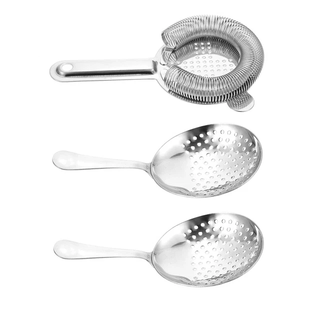 3 piezas Coctel Shaker Resistente al Desgaste Set Tamiz Acero Inoxidable (Divisor)