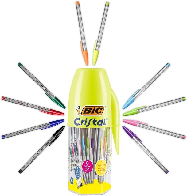 Cristal Megatubo, Set Penne a Sfera Colorate Cristal Original (Punta 1Mm), Crist
