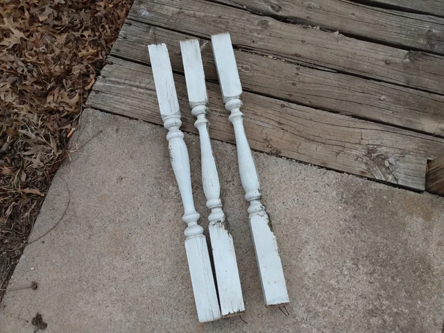 Wood Architectural Salvage Spindles, Vintage Stairs Balusters Porch Post Trim